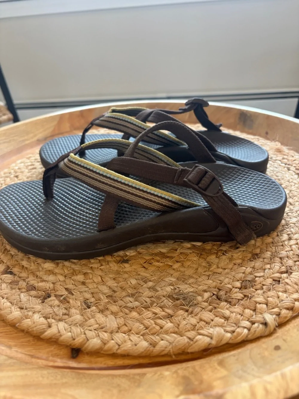 Chaco women’s hipthong  ecotread brown stripe circus backless sandal size 9 - Picture 7 of 15